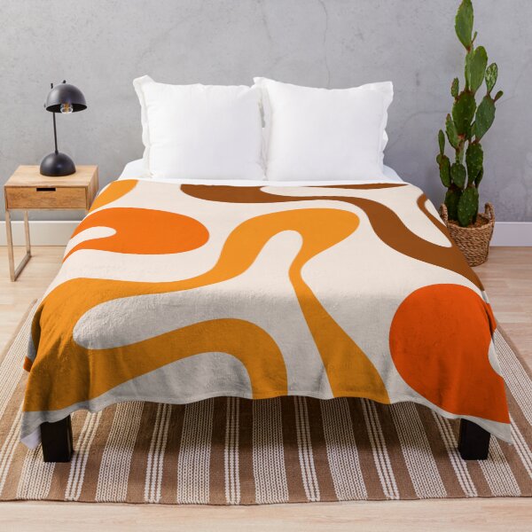 Item preview, Patrón abstracto retro de curvas suaves en tonos marrón, naranja y beige de los años 70 designed and sold by kierkegaard.