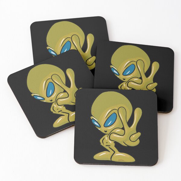 Item preview, Funny gray alien peace message designed and sold by Joncasmiart.