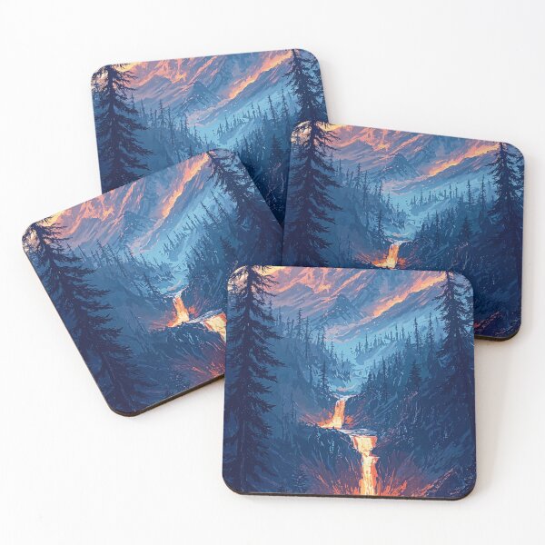 Item preview, The Molten Cascade: A Dance of Fire and Ice designed and sold by oanaunciuleanu.