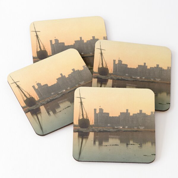 Item preview, Caernarfon Castle at sunset designed and sold by 19th Century in Color.
