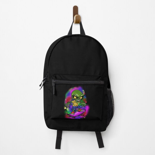 Item preview, Green alien skater with skateboard designed and sold by Joncasmiart.