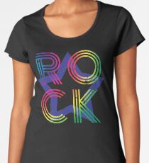 Rockstar Retro Rock n' Roll Rave EDM 70's, 80's Women's Premium T-Shirt