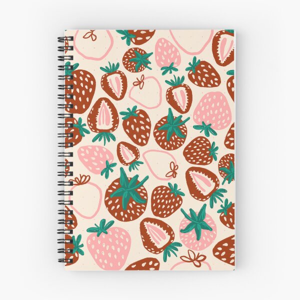 Item preview, Quirky, abstract strawberries in pink and red on cream designed and sold by katerosestudios.