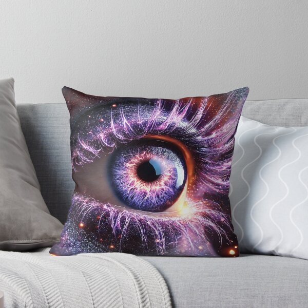 Item preview, Visión cósmica: ojo brillante hiperrealista con energía violeta y naranja ardiente designed and sold by philpace.