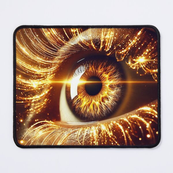 Item preview, Golden Inferno: Hyper-Realistic Fiery Eye with Luminous Energy Trails designed and sold by philpace.