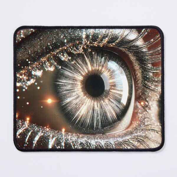Item preview, **Celestial Glare: Hyper-Realistic Silver and Gold Eye with Radiant Energy Beams designed and sold by philpace.