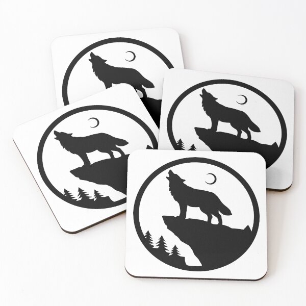 Item preview, Lone Wolf Howling on Cliff Silhouette designed and sold by theartfulaspie.