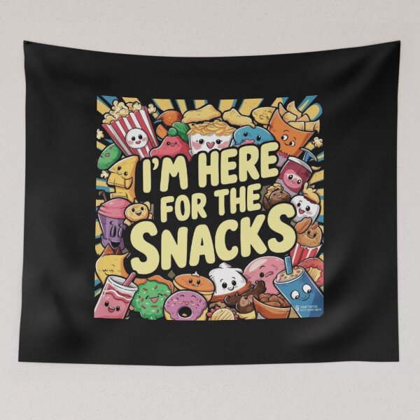 Artikelvorschau, I Am Here for the Snacks – Funny Snack Lover Design entworfen und verkauft von on_point_print_studio.