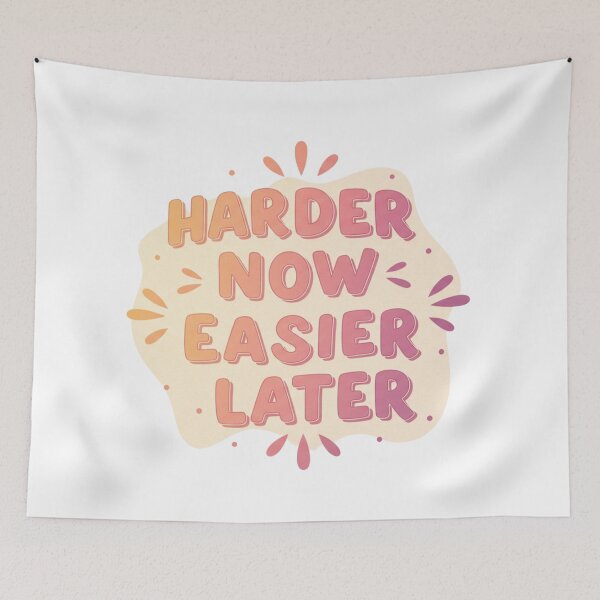 Item preview, Harder Now Easier Later -pink designed and sold by FitEnvy.