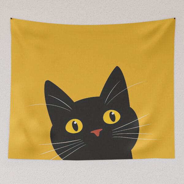 Item preview, Cute Black Cat Minimalist Art designed and sold by lostinpixels.