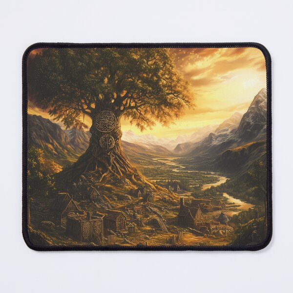 Item preview, Yggdrasil’s Embrace: The Golden Halls of Valhalla – A Fantasy Folklore Vision designed and sold by Spiritveil.
