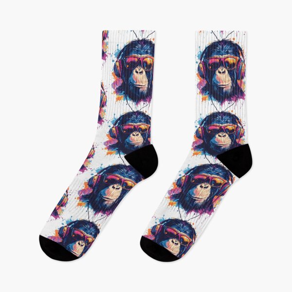 Item preview, A stylish monkey in glasses with rainbow colors designed and sold by Mariana Shymkovych.
