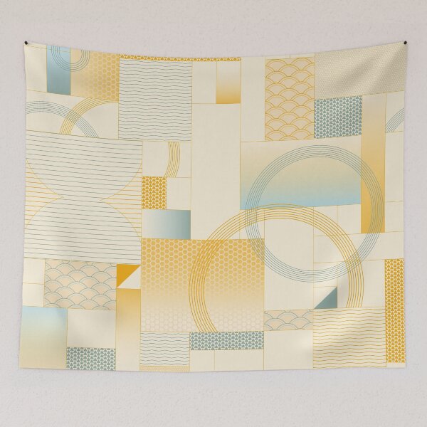 Item preview, Buttered Geometry – Geometric Yellow & Teal Abstract Art designed and sold by Stacey Spivak.