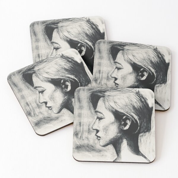 Item preview, Charcoal profile of woman  designed and sold by httpswhimsyb.