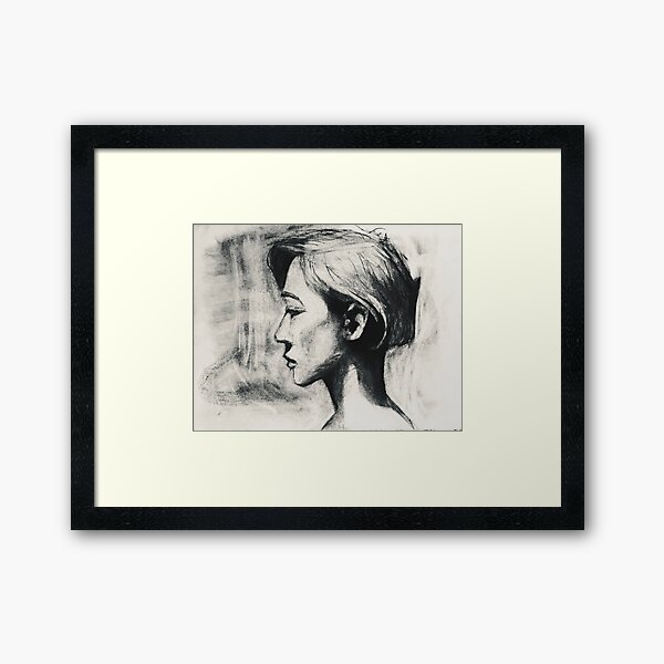 Item preview, Charcoal profile of woman  designed and sold by httpswhimsyb.