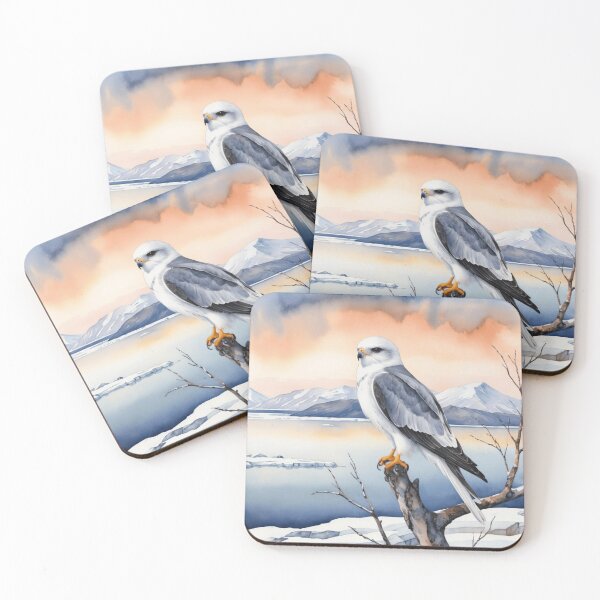 Item preview, Black-Shouldered Kite in Arctic Dawn designed and sold by WaterBirdArt.
