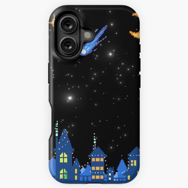 Item preview, NIL-Tech’s – Pixel Art Sternennacht – Sternschnuppen- und Stadtbild-Telefonhülle designed and sold by NIL-Tech.
