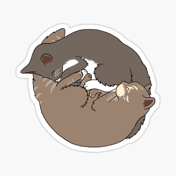 Item preview, Grey and Tabby Sleeping Cats designed and sold by SmudgeWorks.