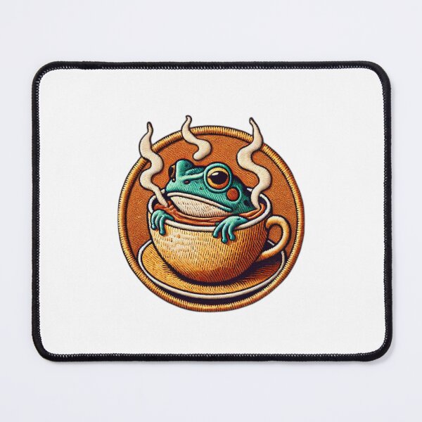 Item preview, Frog in Hot Water Embroidered Patch designed and sold by #Adulting Central.