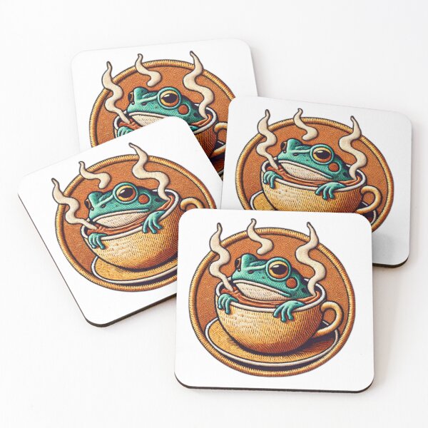 Item preview, Frog in Hot Water Embroidered Patch designed and sold by #Adulting Central.