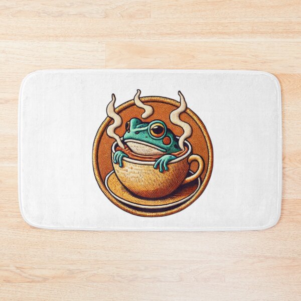 Item preview, Frog in Hot Water Embroidered Patch designed and sold by #Adulting Central.