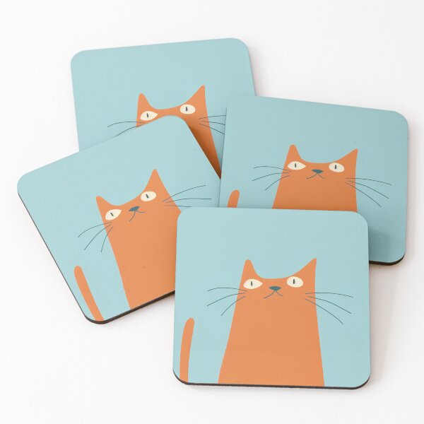 Item preview, Cute Orange Cat Minimalist Art designed and sold by lostinpixels.