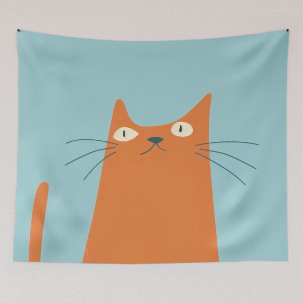 Item preview, Cute Orange Cat Minimalist Art designed and sold by lostinpixels.