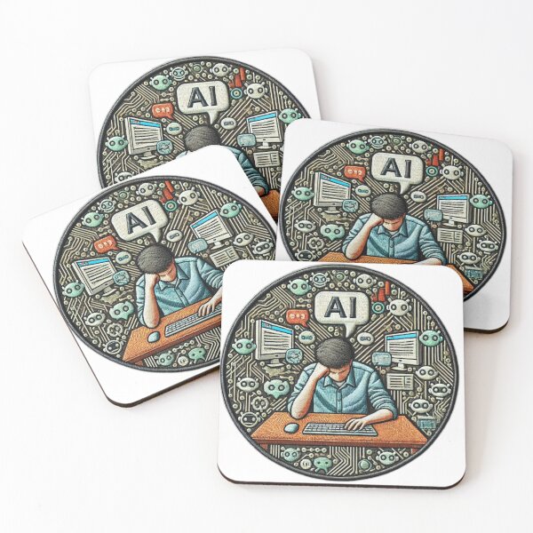 Item preview, AI Overload Embroidered Patch designed and sold by #Adulting Central.