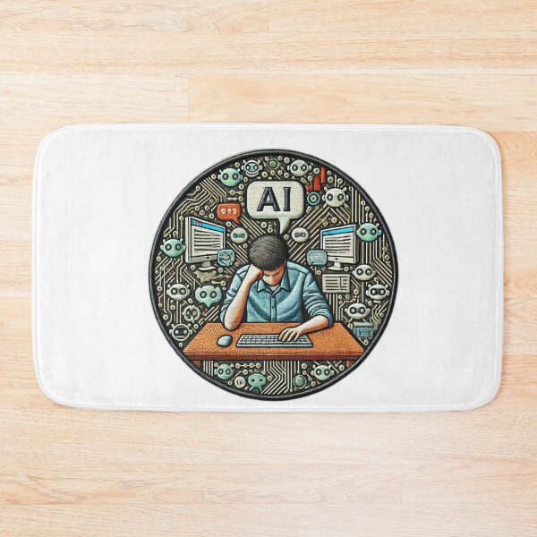 Item preview, AI Overload Embroidered Patch designed and sold by #Adulting Central.
