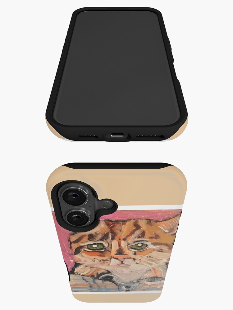 Aperçu 3 sur 4. Coque iPhone avec l'œuvre Chat orange créée et vendue par Shannonkid24.