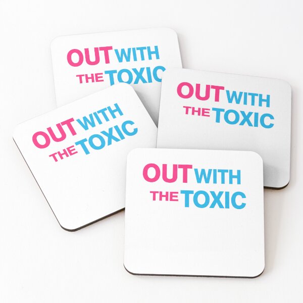 Item preview, OUT WITH THE TOXIC -pink and blue designed and sold by FitEnvy.