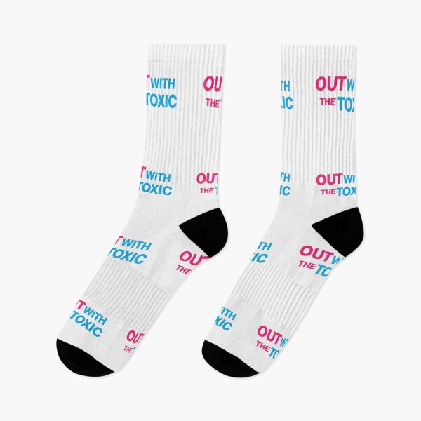 Item preview, OUT WITH THE TOXIC -pink and blue designed and sold by FitEnvy.