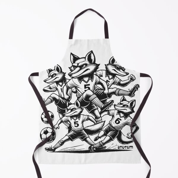 Item preview, foxes playing soccer in black and white designed and sold by 8Totem.