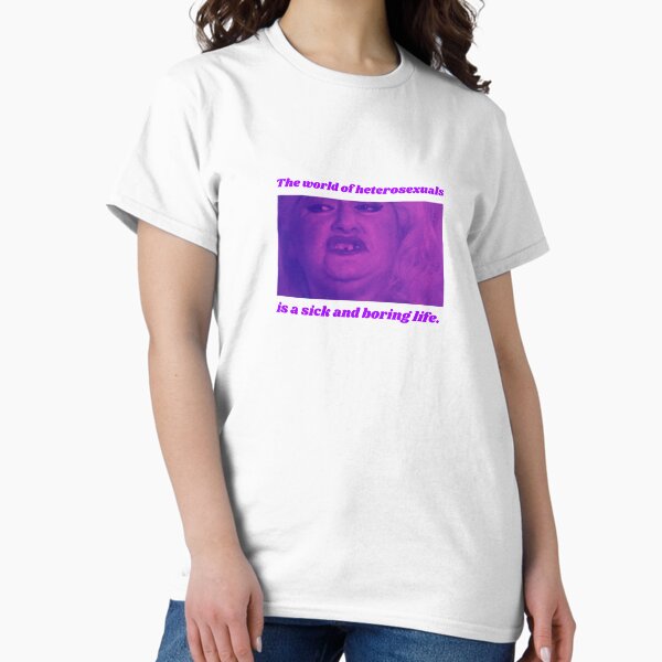 Vista previa del artículo con la obra «El mundo de los heterosexuales es una vida enfermiza y aburrida.», diseñado y vendido por fauxsisticated.