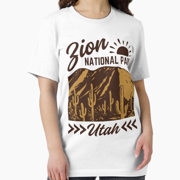Vista previa del artículo con la obra «Parque Nacional Zion de Utah en estilo vintage - Marrón», diseñado y vendido por WesternLocales.