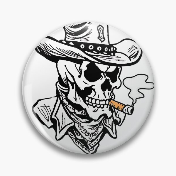 Item preview, Smokin’ Cowboy Skeleton – Western Outlaw Skull Art for T-Shirts & Wall Décor designed and sold by KreativKulture.