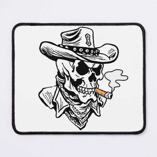 Item preview, Smokin’ Cowboy Skeleton – Western Outlaw Skull Art for T-Shirts & Wall Décor designed and sold by KreativKulture.