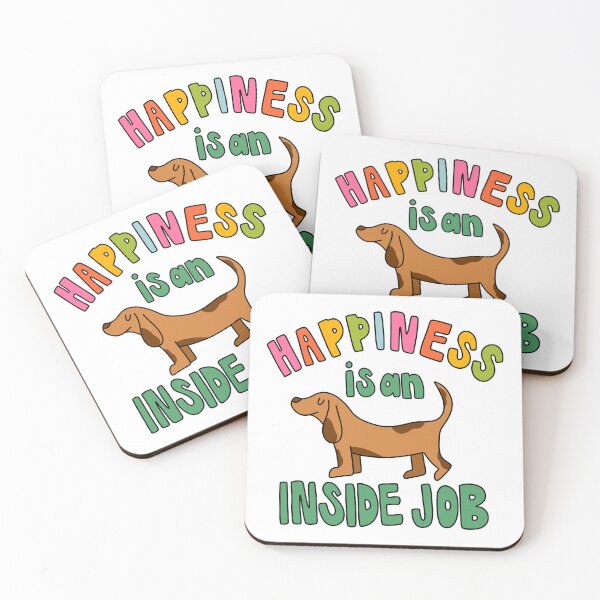 Item preview, Happiness is an Inside Job Dachshund designed and sold by GraceMakes03.