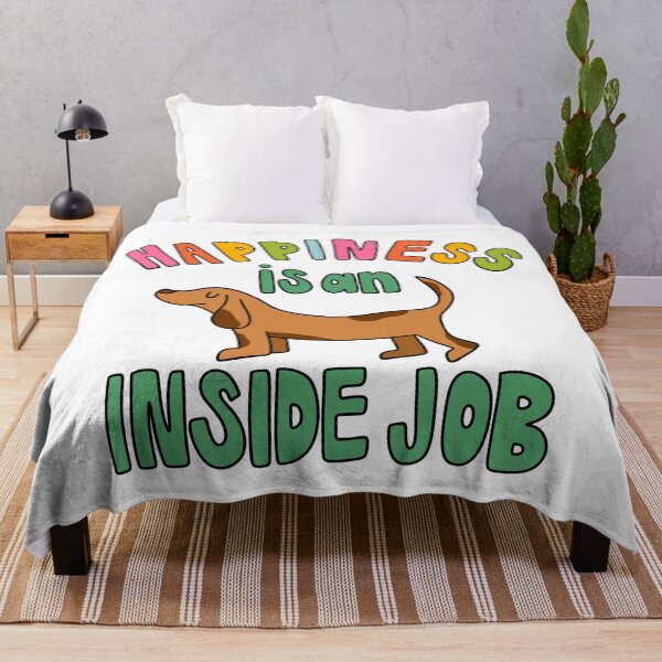 Item preview, Happiness is an Inside Job Dachshund designed and sold by GraceMakes03.