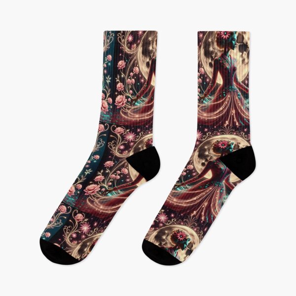 Item preview, Beautiful Japanese geisha in sparkles,  kimono, purple, flowers   designed and sold by Coolparrotgirl.