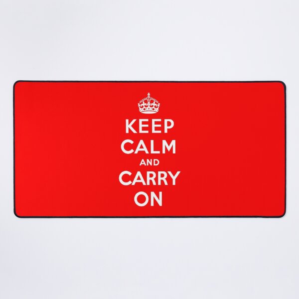 Item preview, The Keep Calm and Carry On poster, a British World War II-era design, features bold white text on a red background, embodying resilience and national morale. designed and sold by mirrorimages.