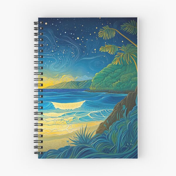 Item preview, Evening Ocean Beach in Hawaii Painting designed and sold by MagicalOceanArt.