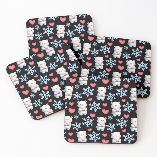 Item preview, Polar bear, snowflakes and little hearts designed and sold by Topmel.