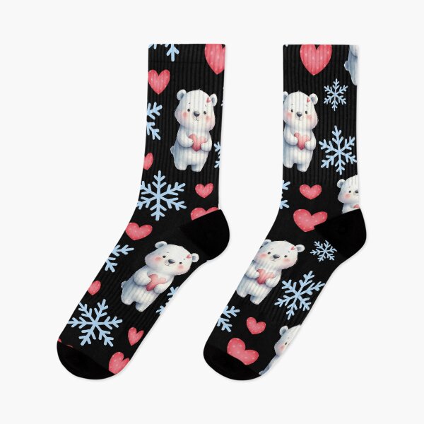 Item preview, Polar bear, snowflakes and little hearts designed and sold by Topmel.