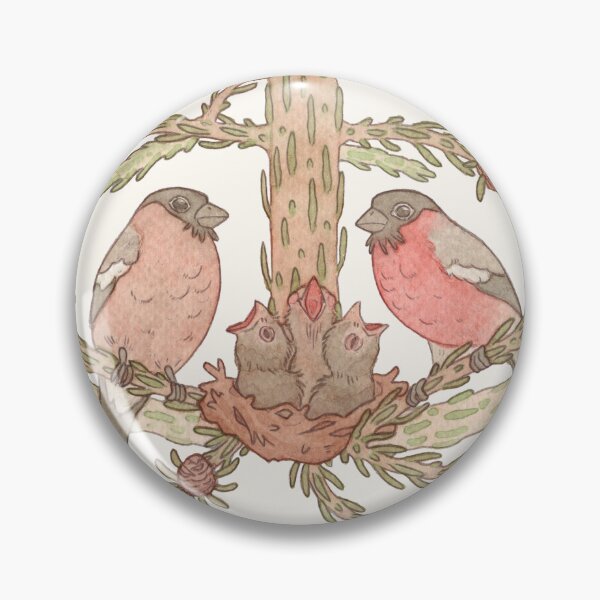 Item preview, Bullfinches nesting designed and sold by Sara Presthus.