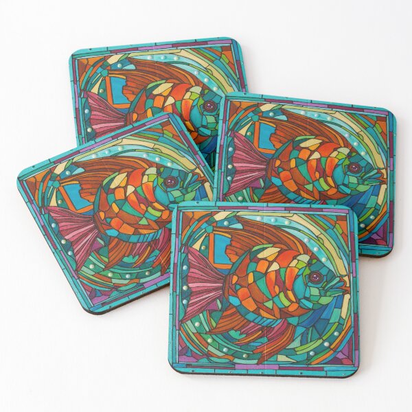 Item preview, Stained Glass Fish designed and sold by Megan JL Evans Art.
