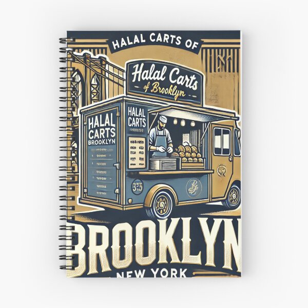 Item preview, Halal Carts of Brooklyn – NYC Street Food Art in Gold & Navy Blue designed and sold by AkilaCreations .