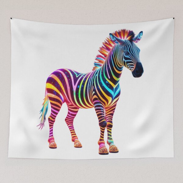 Item preview, Rainbow Zebra: Where Color Meets Wild designed and sold by GloriousArtSKD.
