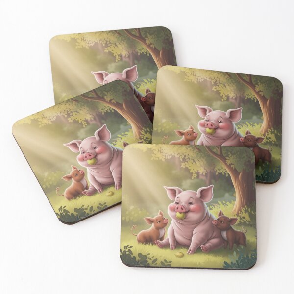 Item preview,   Peaceful Forest Scene with Pigs and Sunlight designed and sold by AnimalAirtistry.