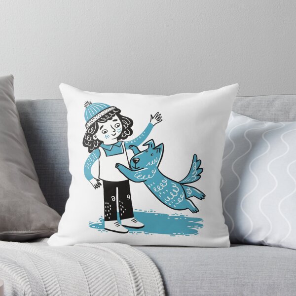 Item preview, Kid playing with a dog designed and sold by jasmineberry.